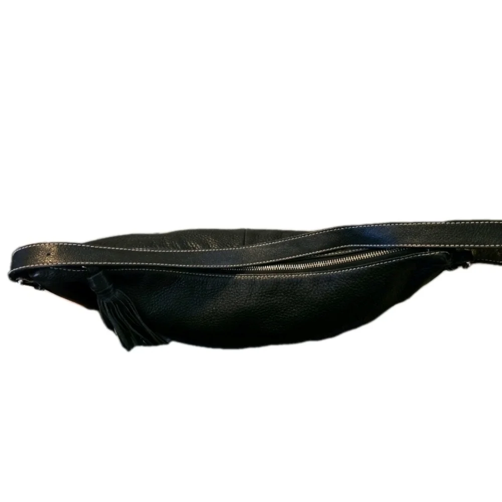 Y2K Black Pebbles Leather Ralph Lauren Shoulder Bag